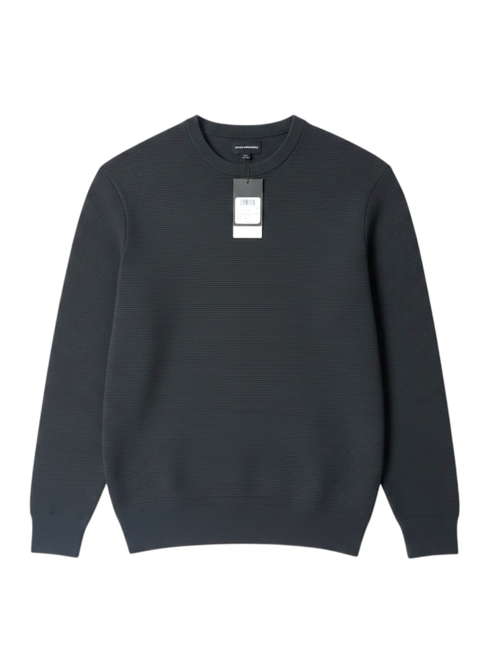 NWT Club Monaco Men XS Links Stripe Crewneck Sweater Charcoal Grey Knit